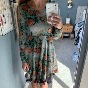 Anthropologie floral sweatshirt dress